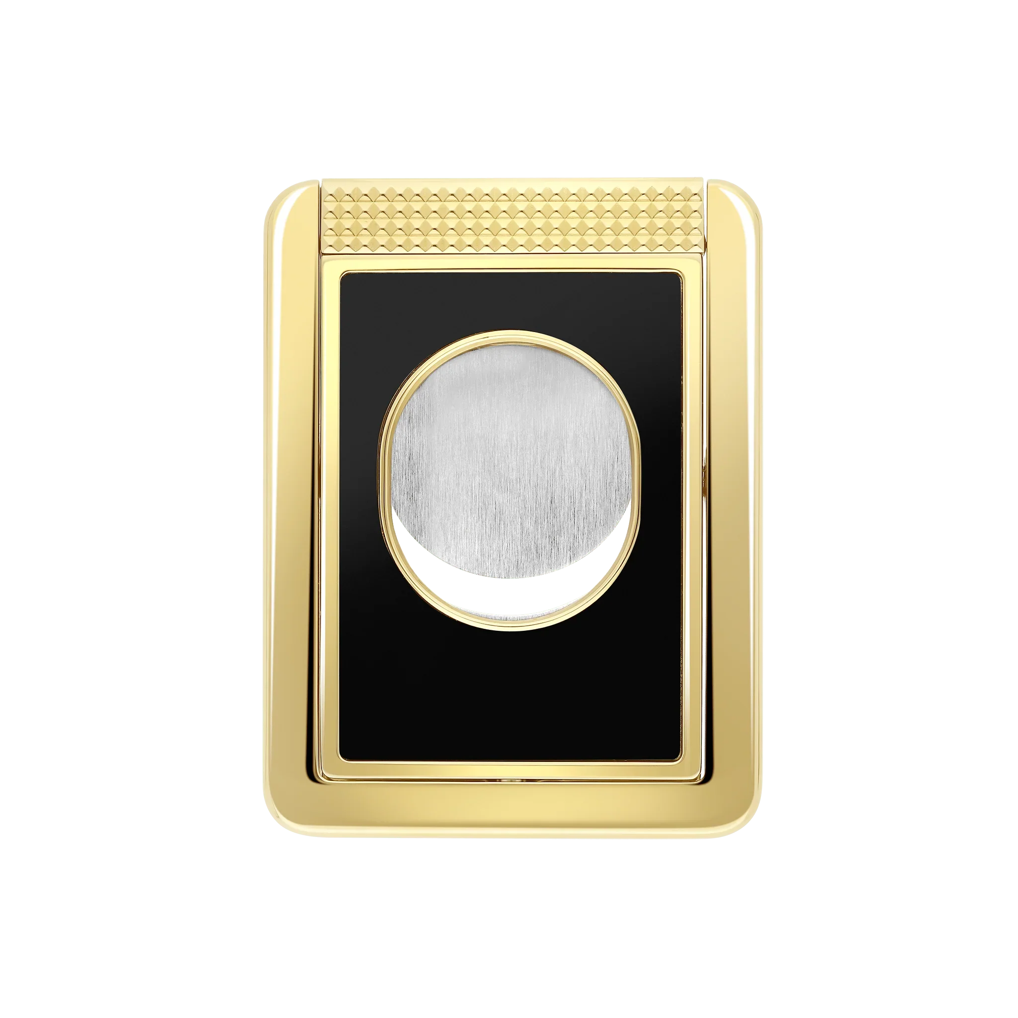 S.T. DUPONT Cigar Cutter/Coupe Cigare Chrome Yellow Gold & Black Lacquer 003553