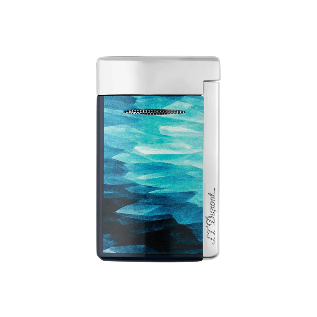 S.T. Dupont Minijet Géode Blue Lacquered Lighter/Briquet 010835