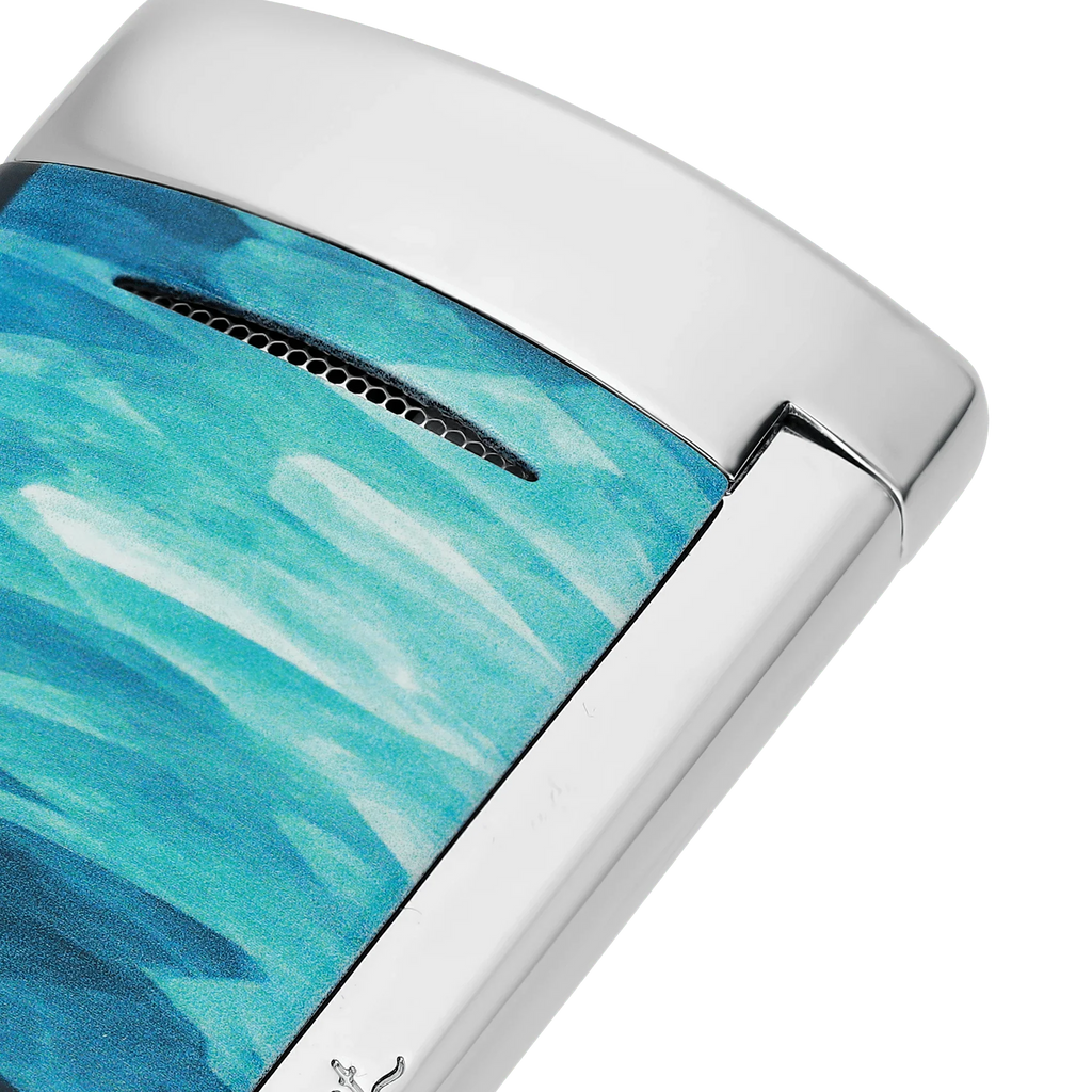 S.T. Dupont Minijet Géode Blue Lacquered Lighter/Briquet 010835