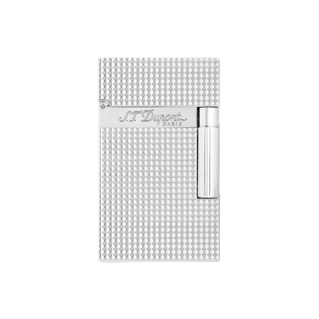 S.T. DUPONT LIGNE 2 DIAMOND HEAD SILVER LIGHTER/BRIQUET 016184