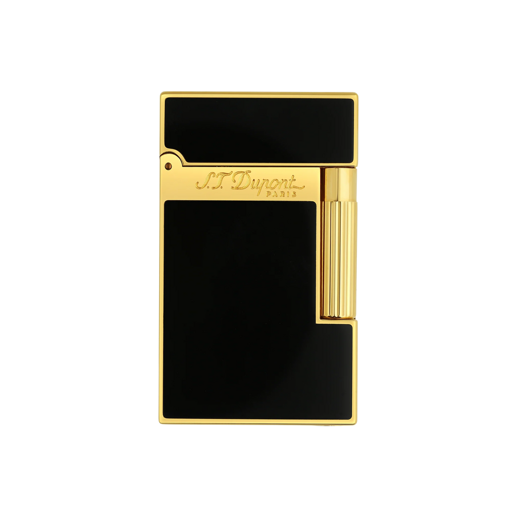 S.T. DUPONT LIGNE 2 BLACK LACQUERED GOLD LIGHTER/BRIQUET 016884