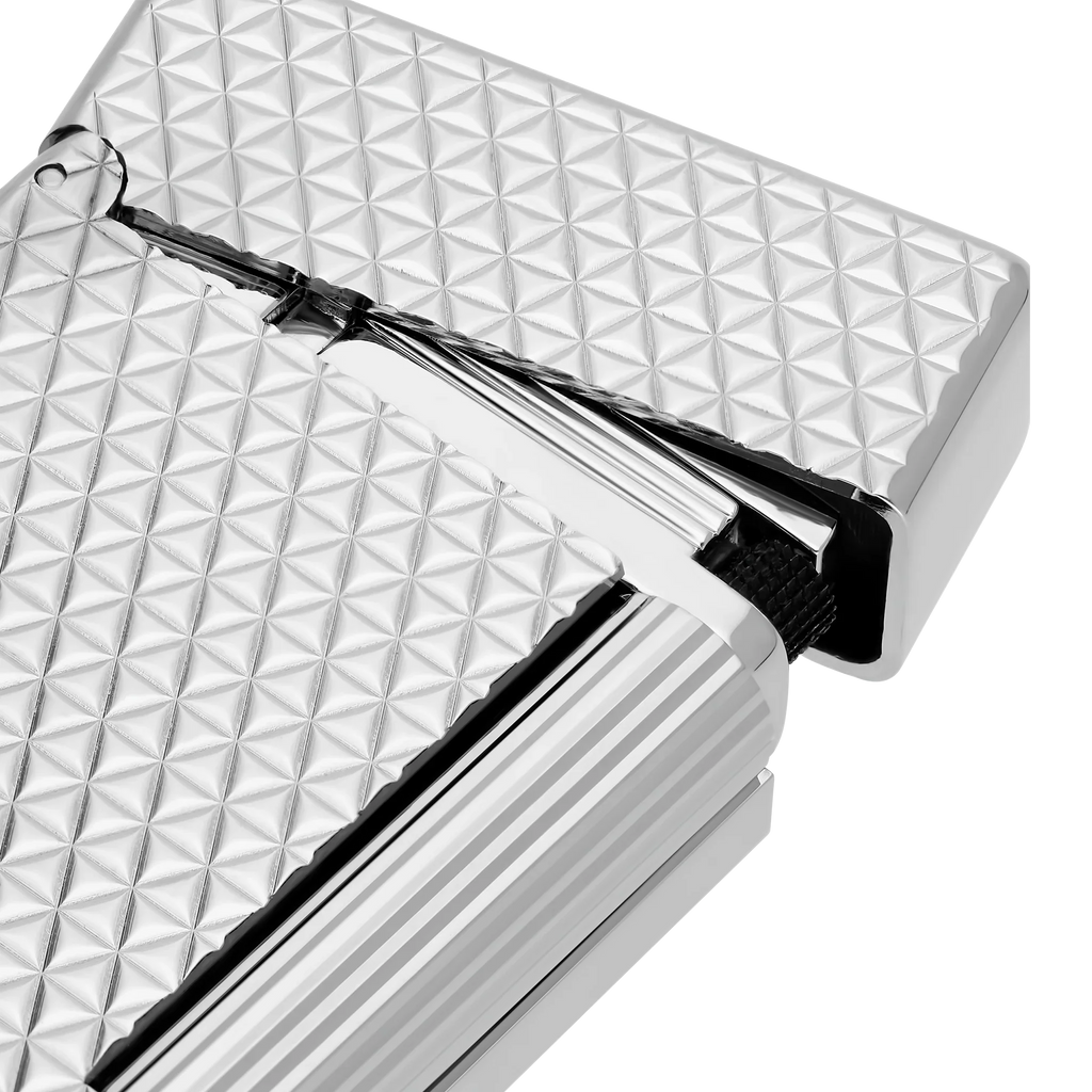 S.T. DUPONT INITIAL DIAMOND HEAD SILVER LIGHTER/BRIQUET 020820
