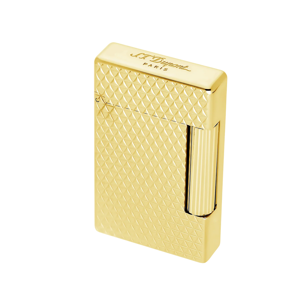 S.T. DUPONT INITIAL DIAMOND HEAD GOLD LIGHTER/BRIQUET 020821