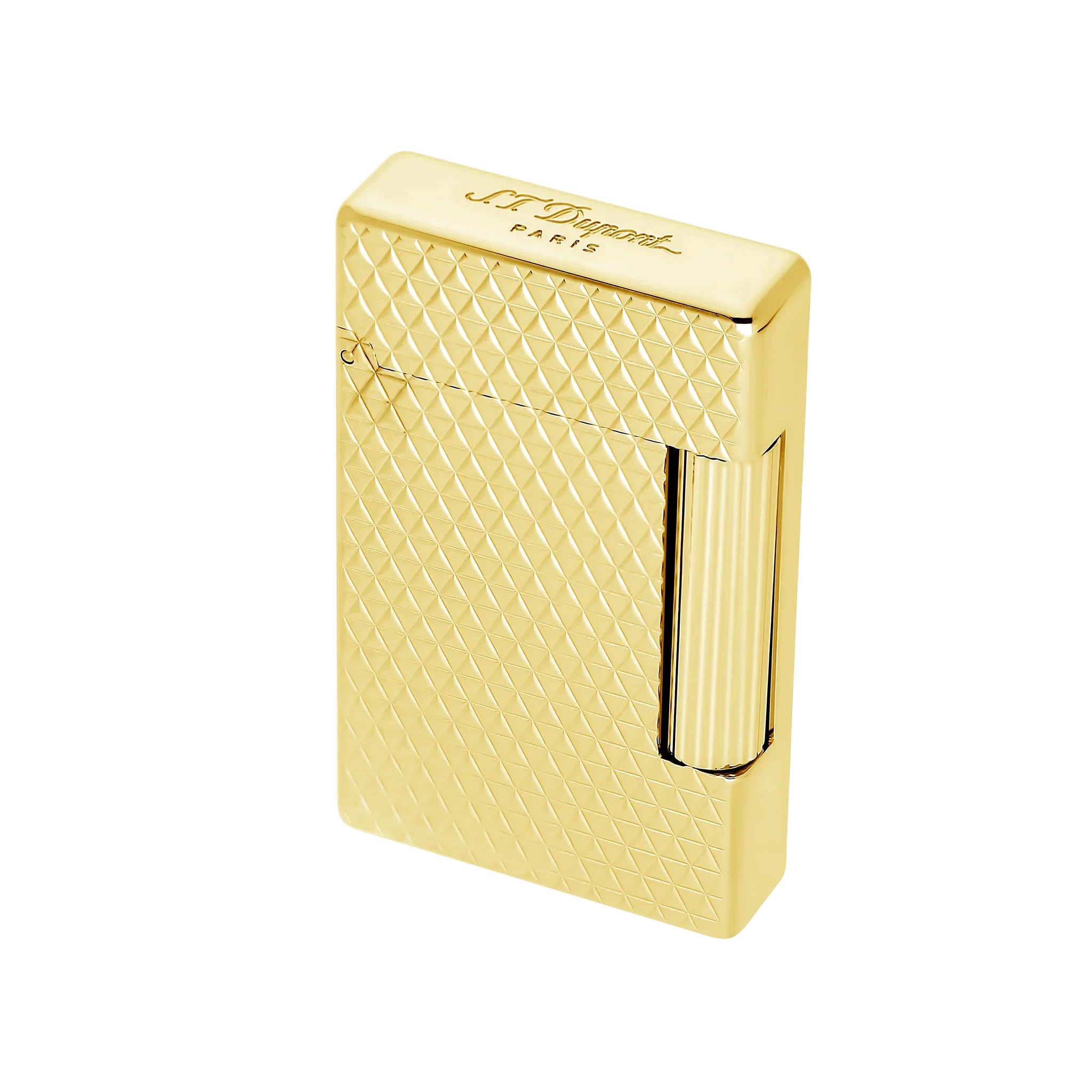 S.T. DUPONT INITIAL DIAMOND HEAD GOLD LIGHTER/BRIQUET 020821