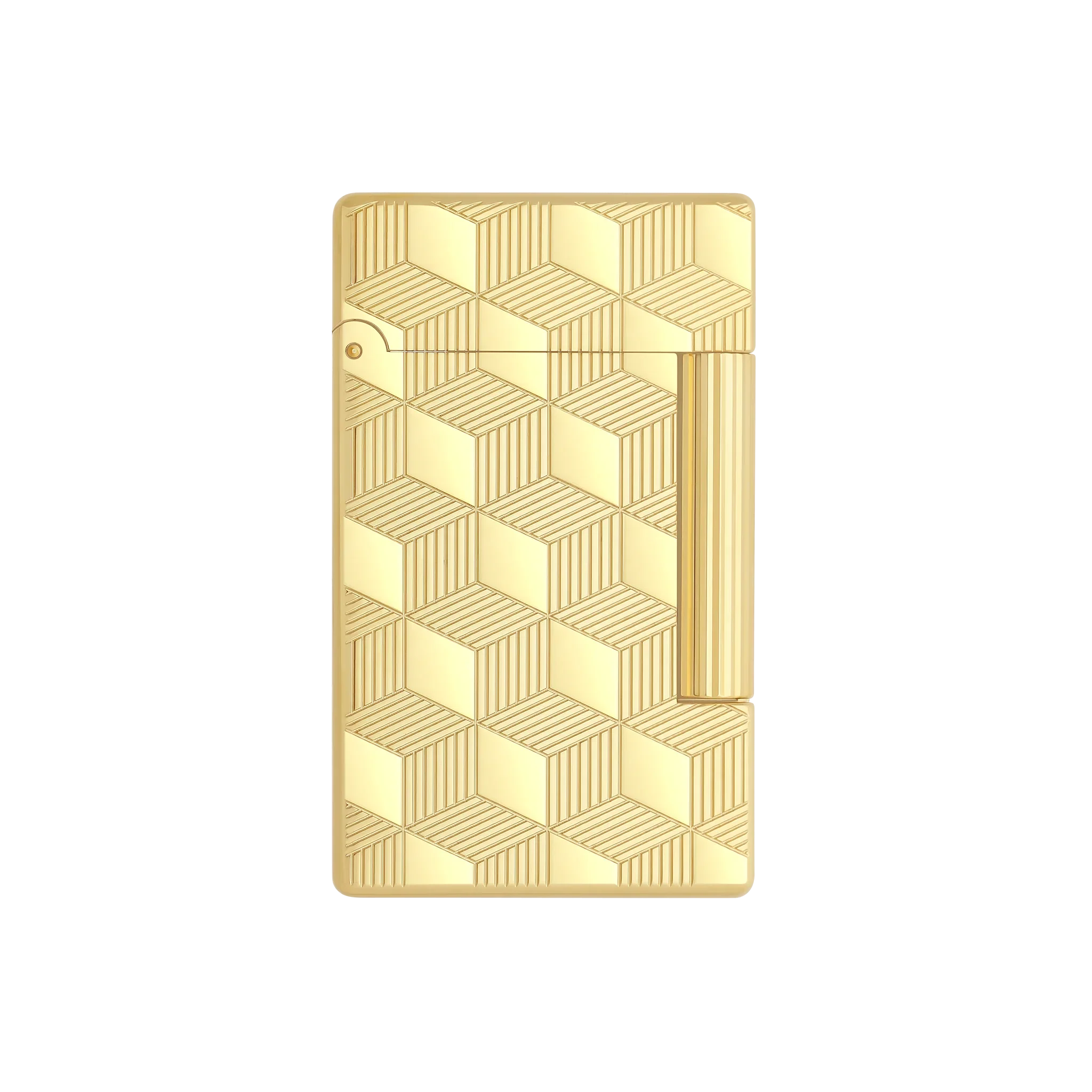 S.T. DUPONT Initial Cube Guilloche Golden Lighter/Briquet 020841