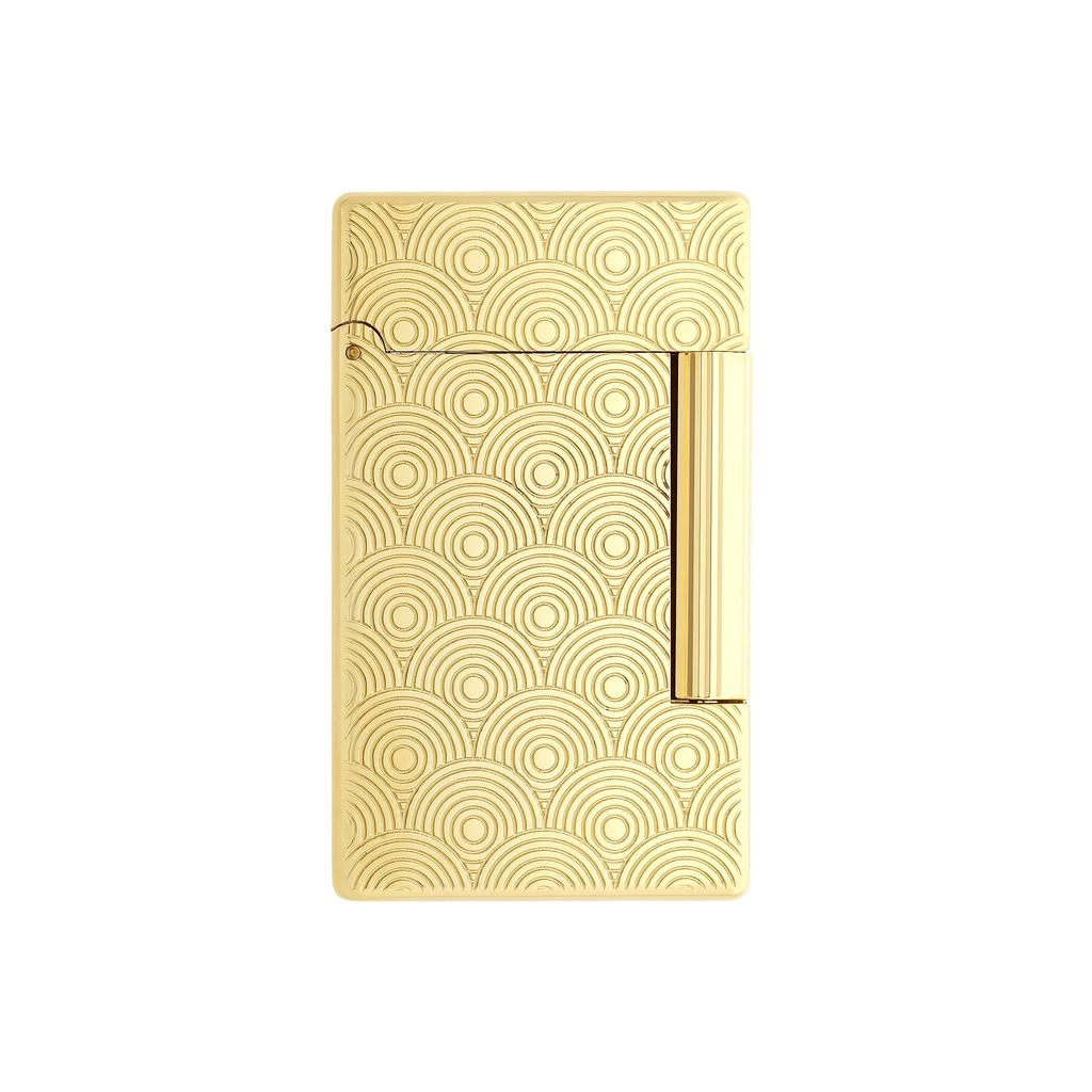 S.T. DUPONT Initial Cinetique Guilloche Golden Lighter/Briquet 020845