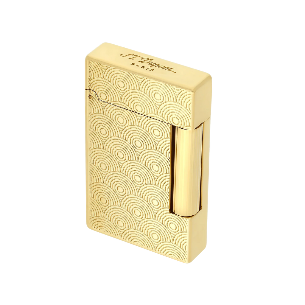 S.T. DUPONT Initial Cinetique Guilloche Golden Lighter/Briquet 020845