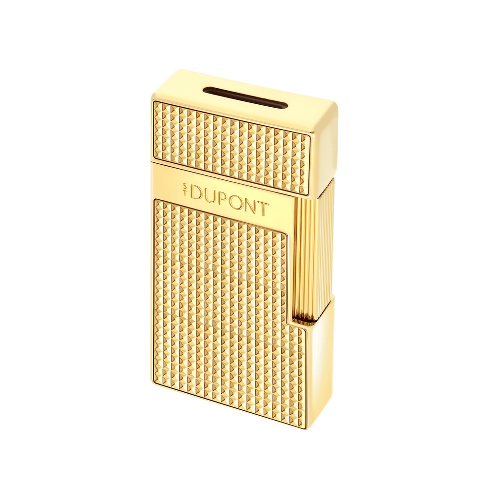 S.T. DUPONT Biggy Diamond Head Gold Lighter/Briquet 025209