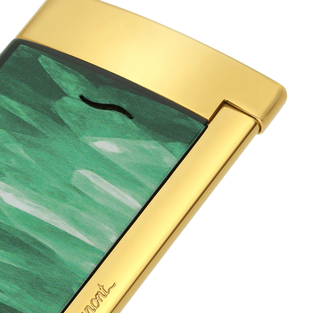 S.T. Dupont Slim 7 Géode Green Lacquered Lighter/Briquet 027036