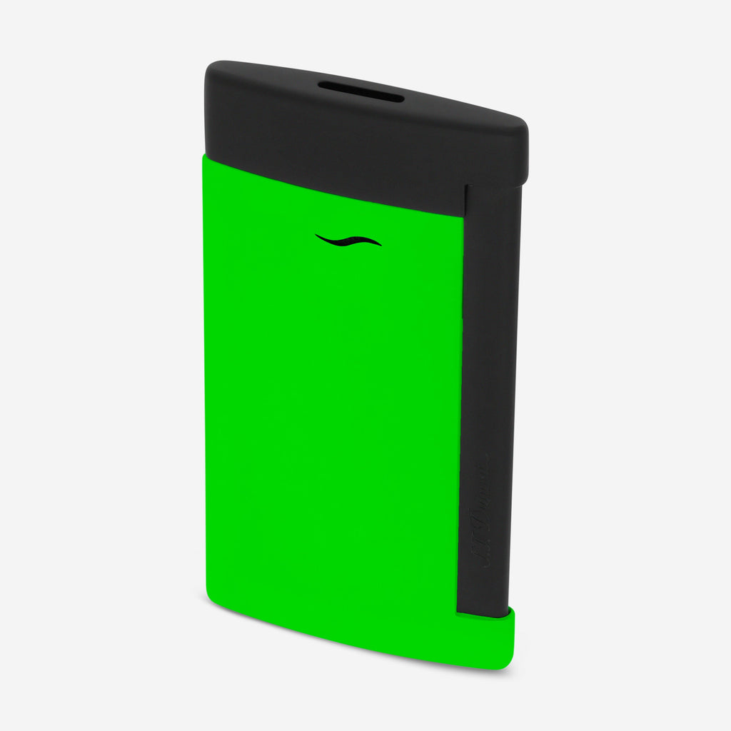 S.T. Dupont Slim 7 Fluo Neon Green Matte Black Metal Lighter 027772