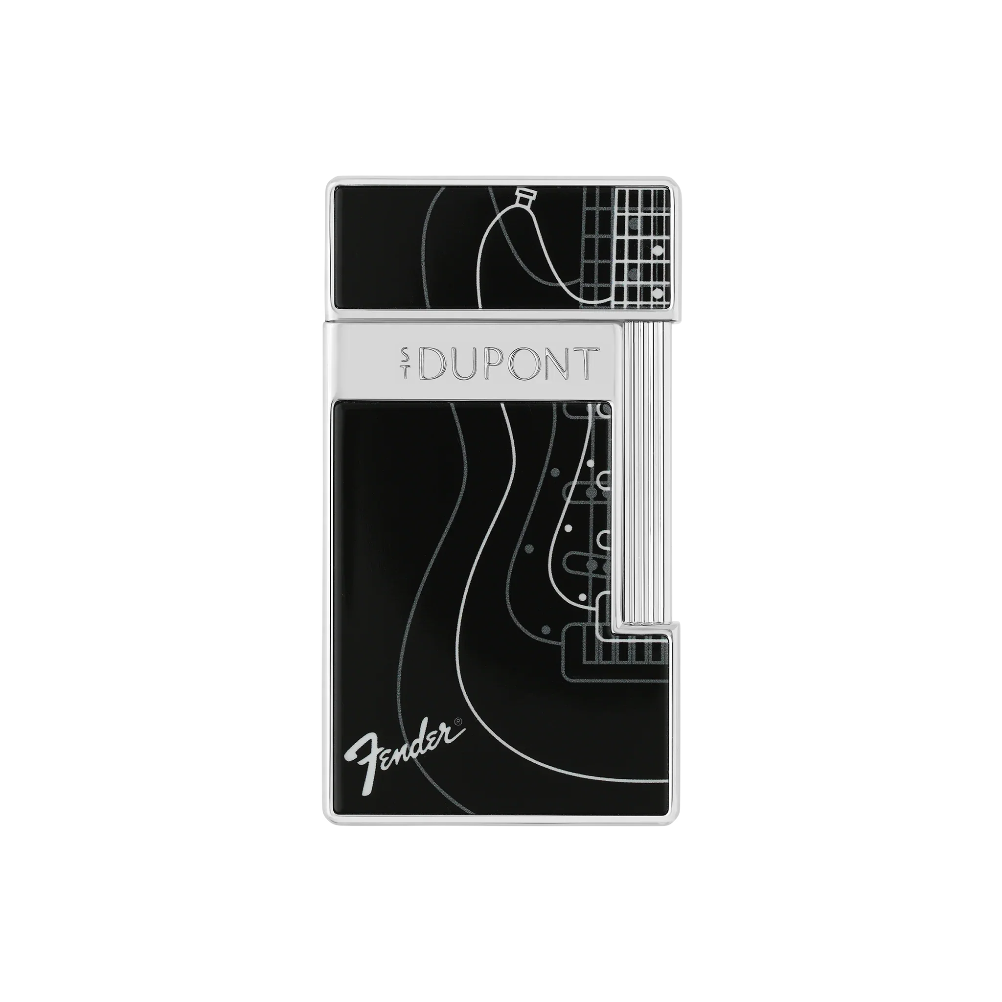 S.T. DUPONT Slimmy Fender Black Lacquered Lighter/Briquet 028025