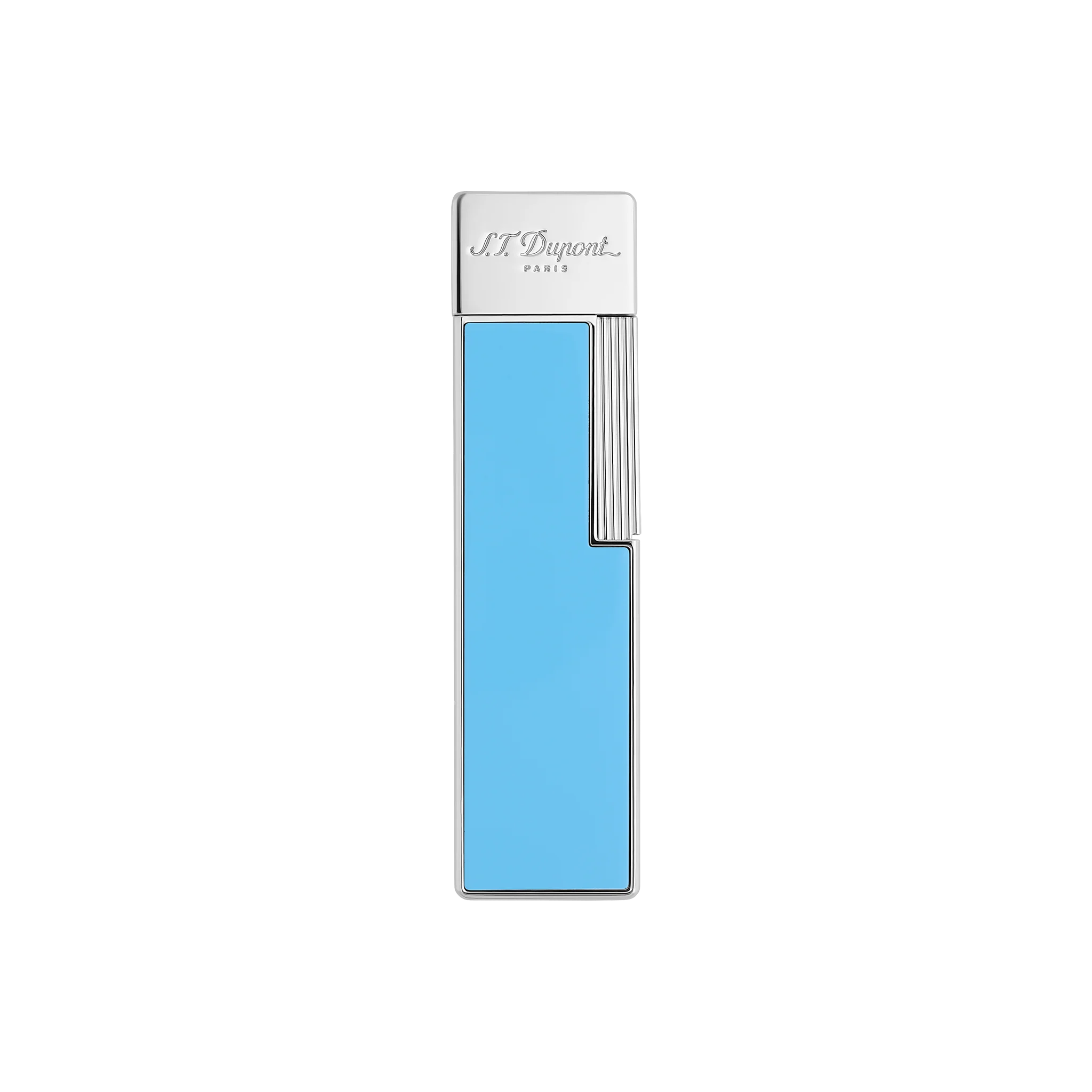 S.T. DUPONT Twiggy Chrome Turquoise Blue Lighter/Briquet 030007
