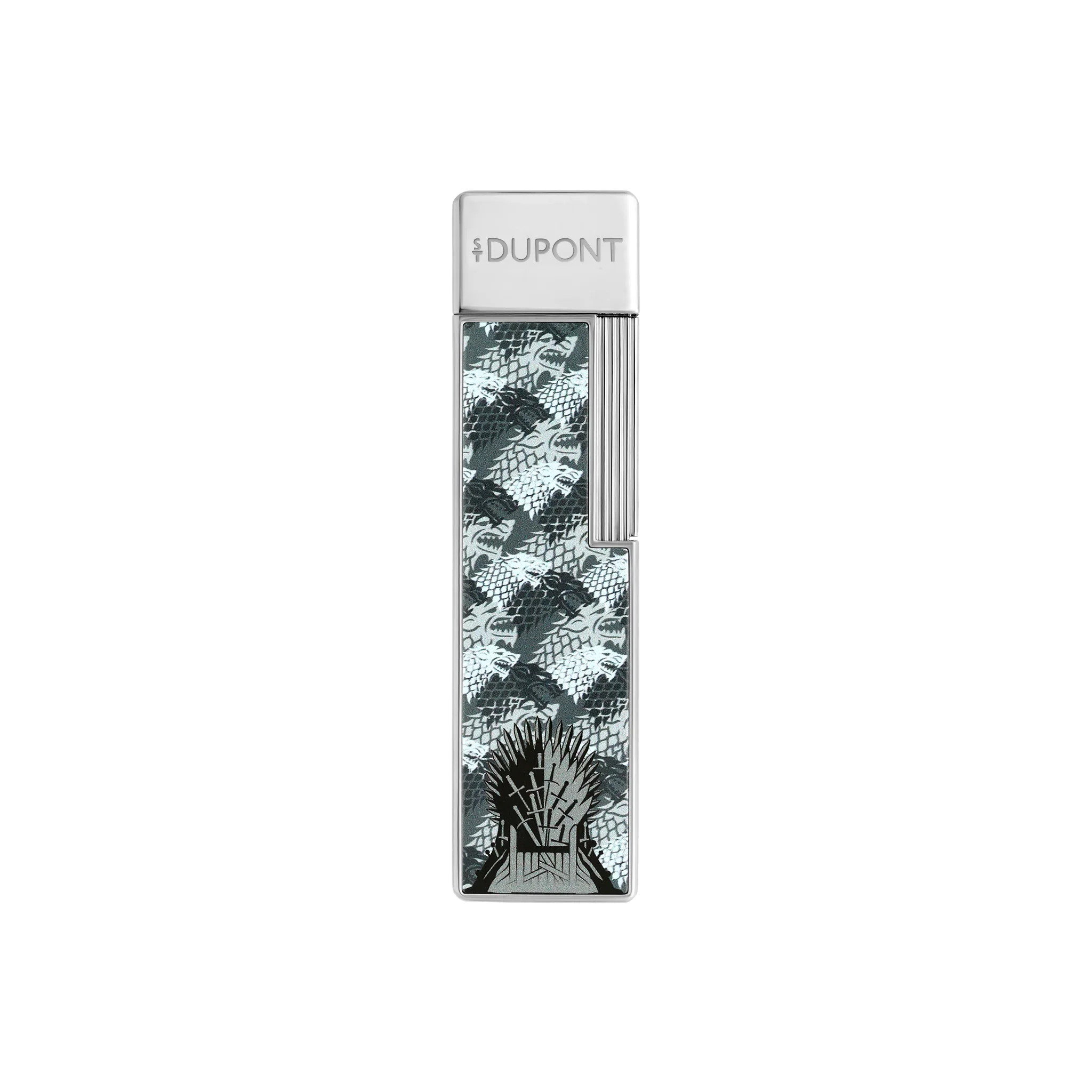 S.T. DUPONT Twiggy Lacquered Grey Palladium Game of Thrones Lighter/Briquet 030013