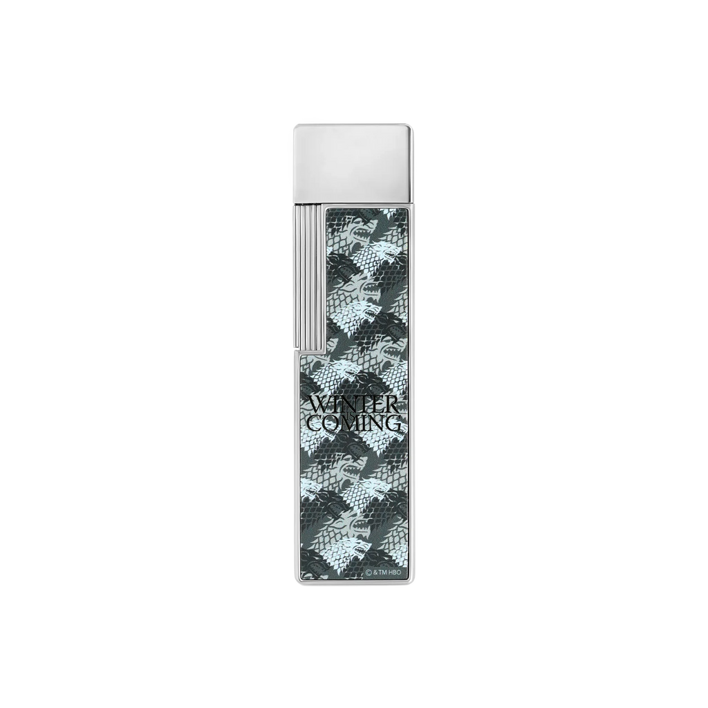 S.T. DUPONT Twiggy Lacquered Grey Palladium Game of Thrones Lighter/Briquet 030013