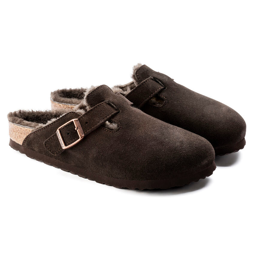 Unisex Boston Shearling Suede Leather Mocha Regular/Wide