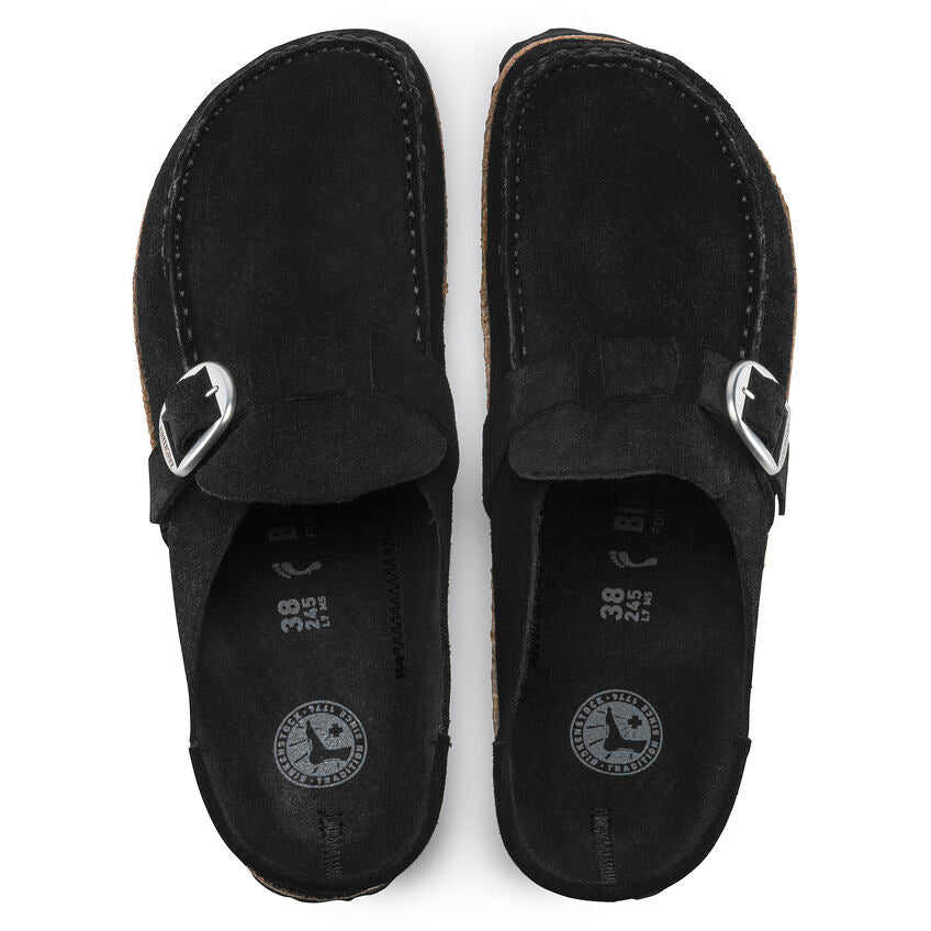 Women's Buckley Suede Leather Black Regular/Wide