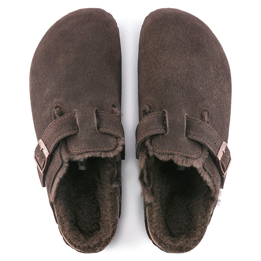 Unisex Boston Shearling Suede Leather Mocha Regular/Wide