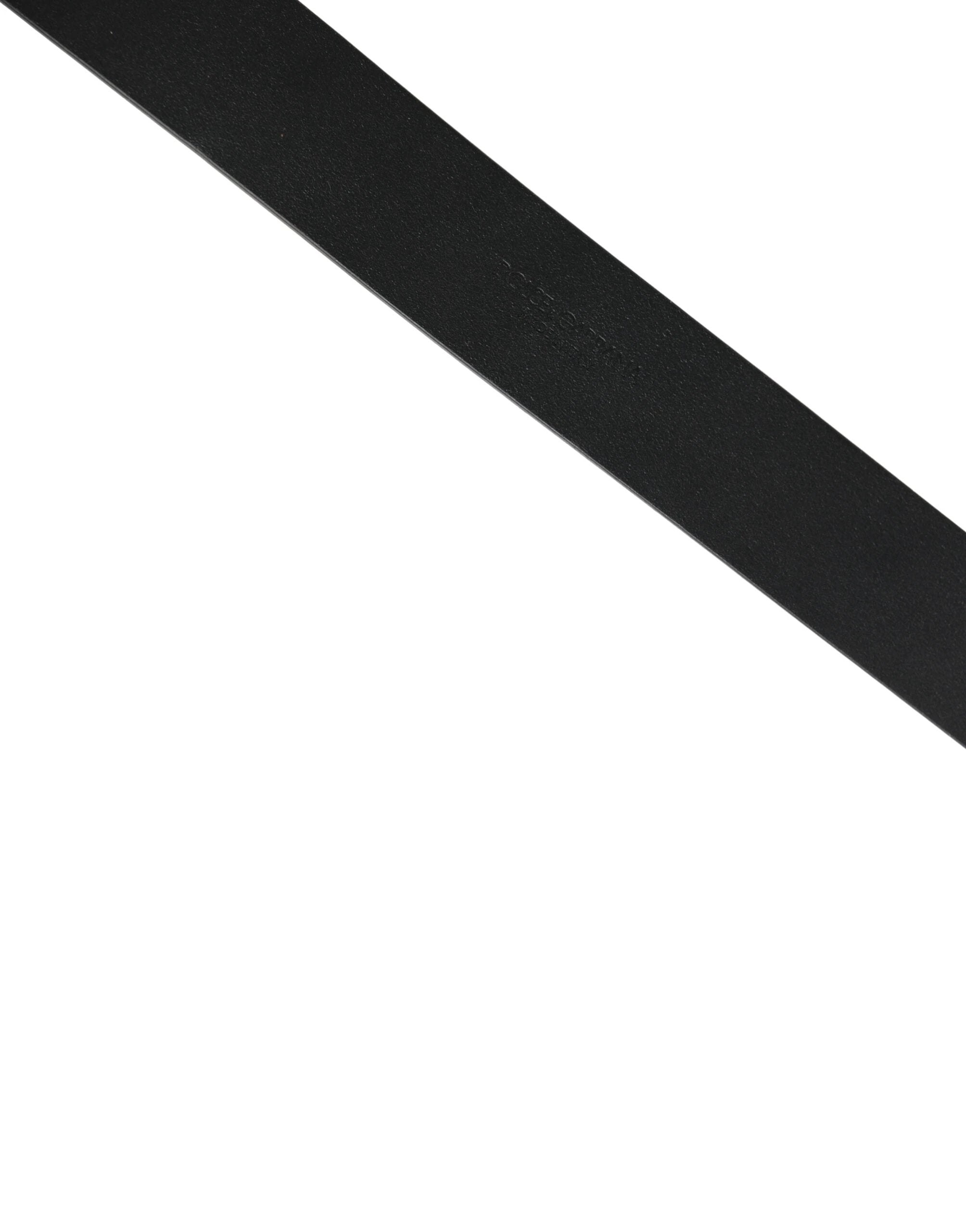 Dolce & Gabbana Black Calf Leather Gold Metal Buckle  Belt