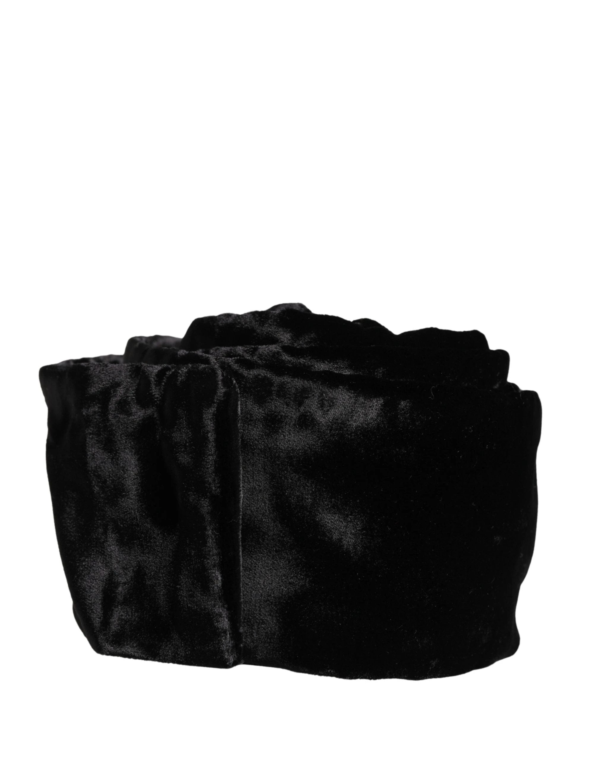 Dolce & Gabbana Black Viscose Satin Waist Women Cintura Belt