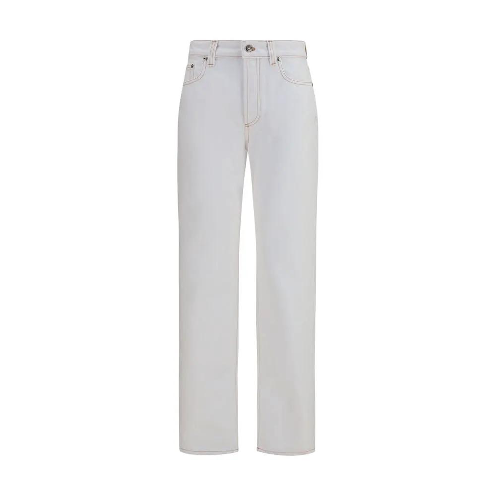 Versace White Cotton High-Waisted Jean