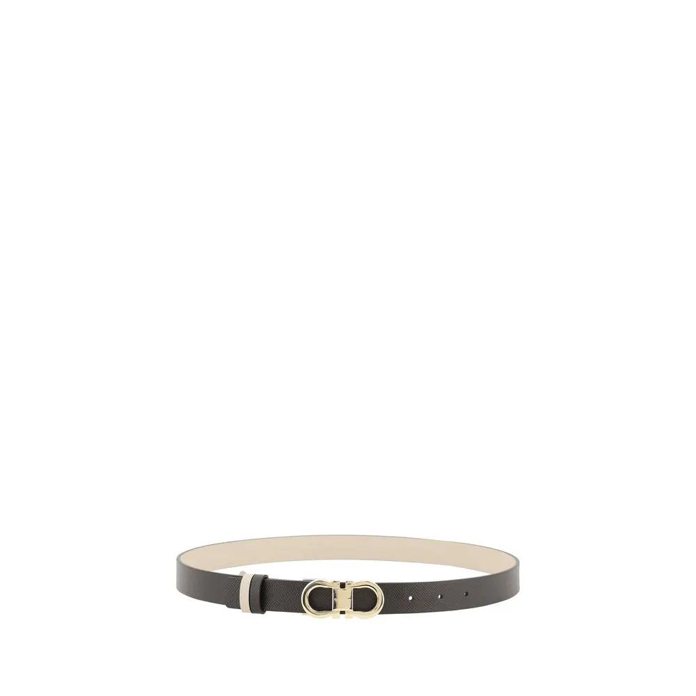 Ferragamo Black Calf Leather Bos Taurus Regular Belt