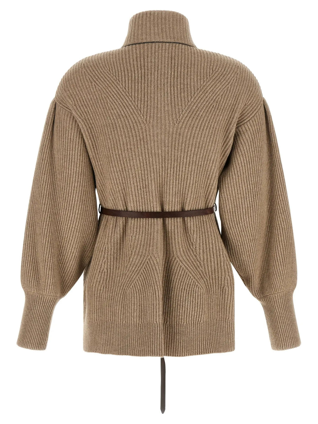 Brunello Cucinelli Beige Virgin Wool Cardigan