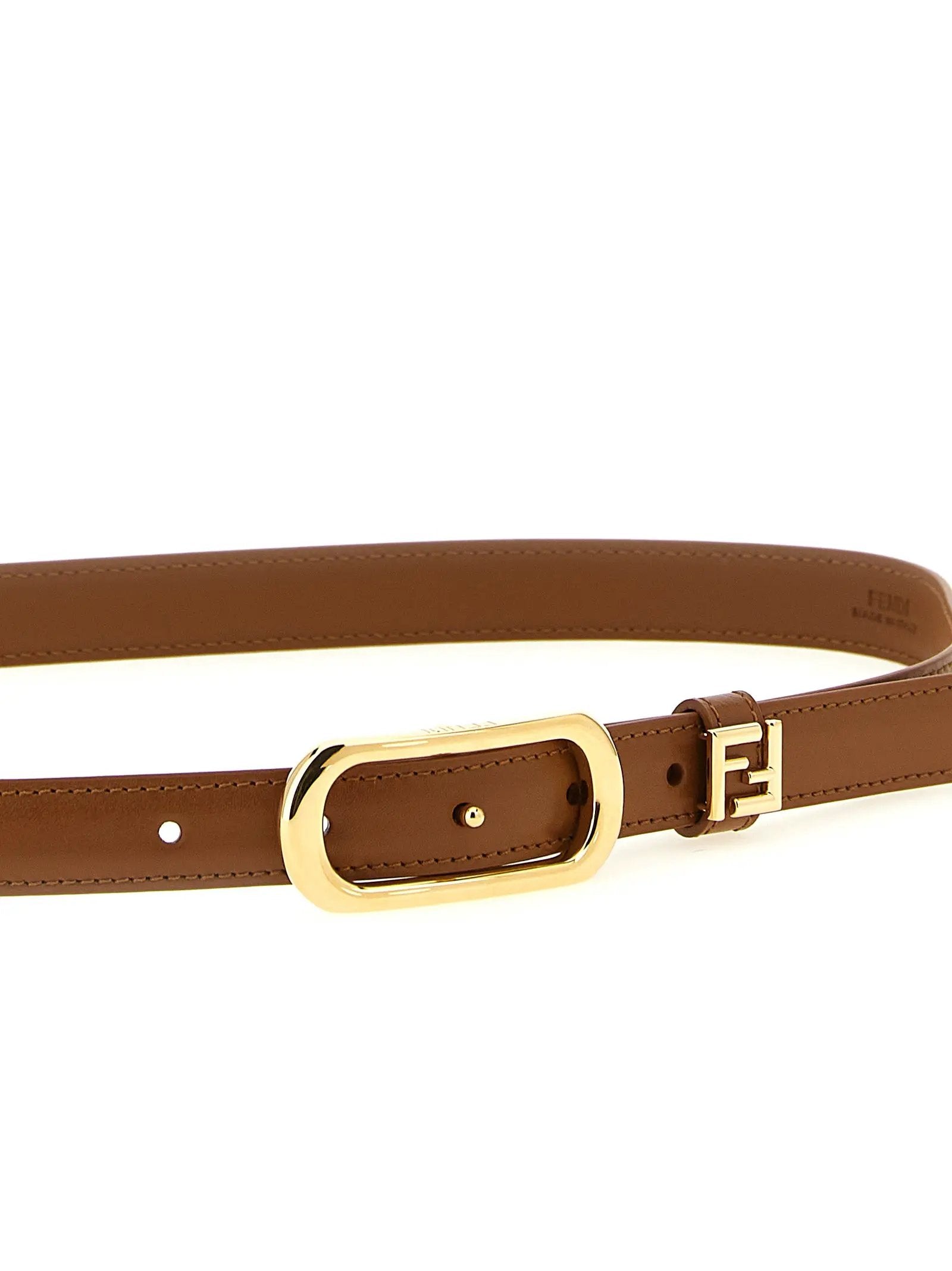 Fendi Brown Calfskin Leather Regular Belt