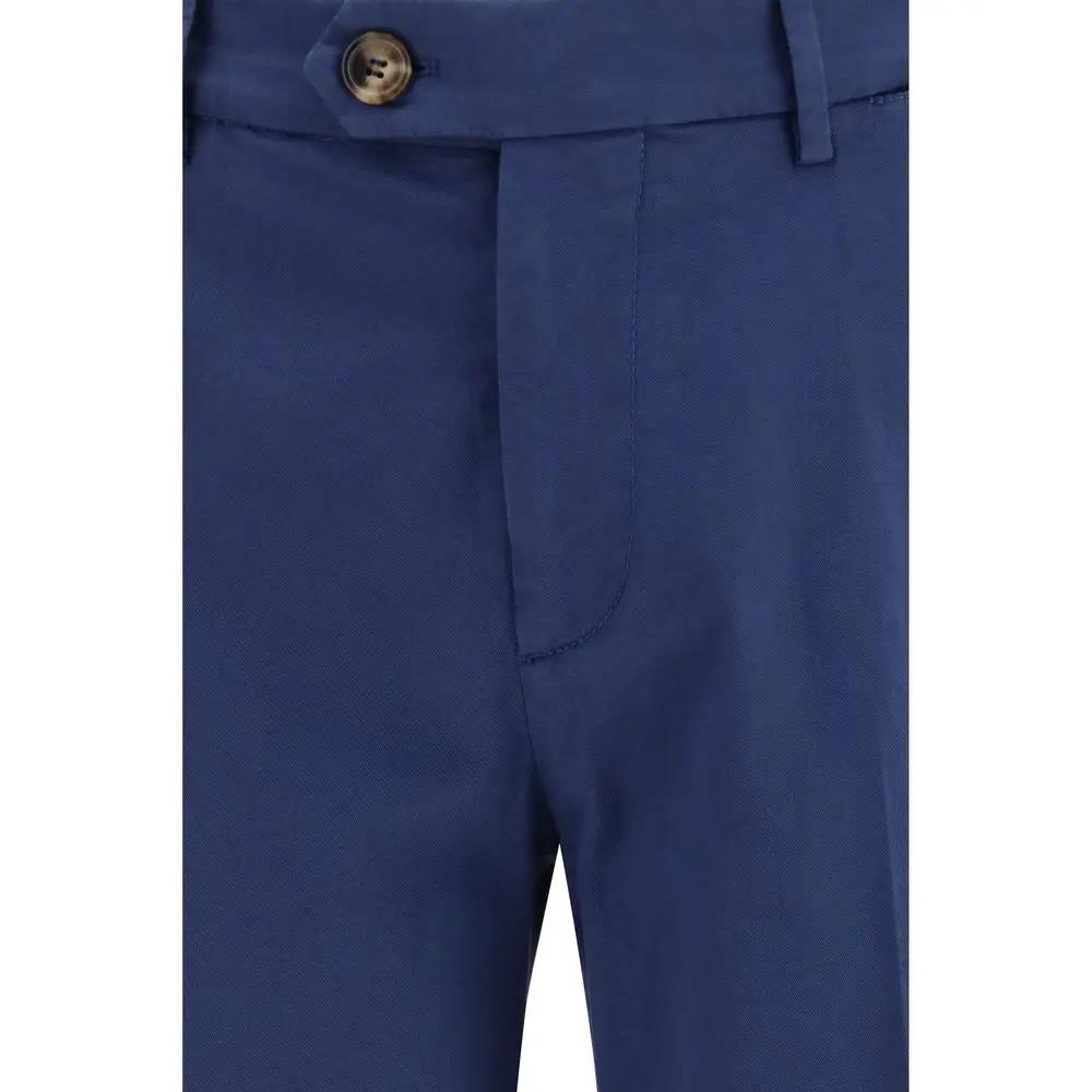 Brunello Cucinelli Blue Cotton Pants
