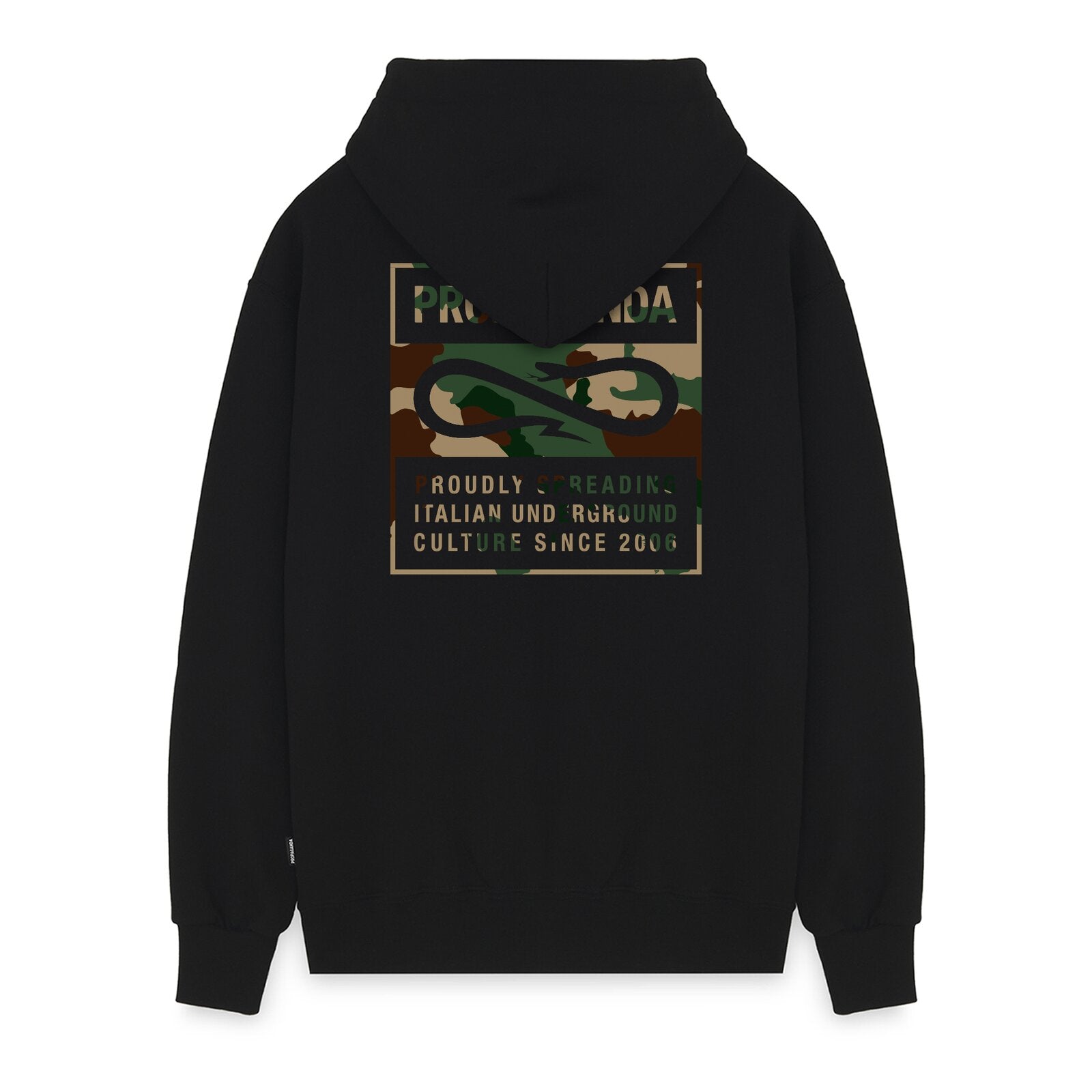 PROPAGANDA Felpa con zip Label Camo art. 26SSPRFE535 col. BLACK