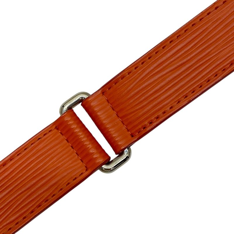 Louis Vuitton Epi Belt Accessories Logo Leather Orange Silver M9552