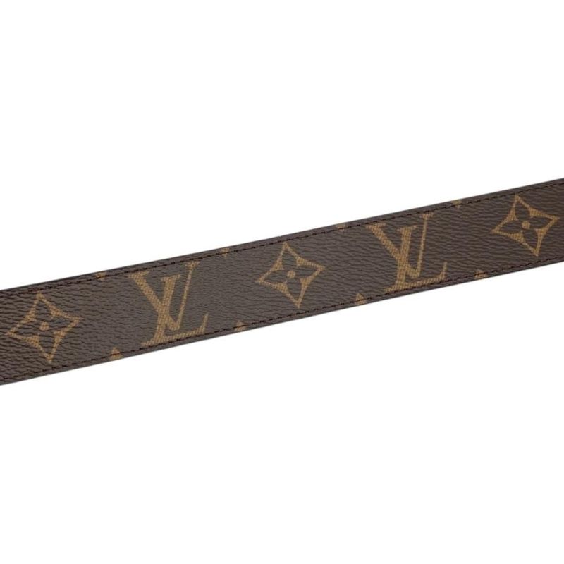 Louis Vuitton Belt Sainteur Initial M9453 Monogram Brown Black Gold Hardware