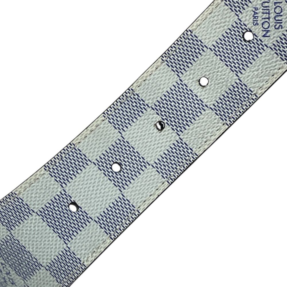 Louis Vuitton Damier Cobalt Azur Belt Silver Black Sophistication