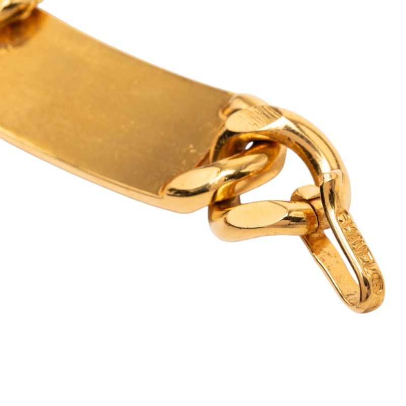 Chanel 31 Rue Cambon CC Logo Chain Belt Gold Black Plated Leather