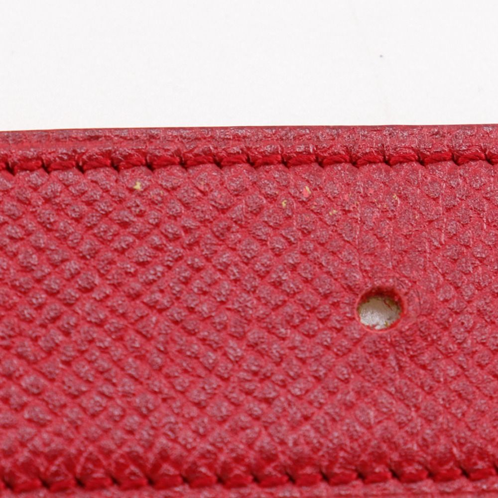 Hermes Medallion Reversible Vintage Leather Red Yellow Belt