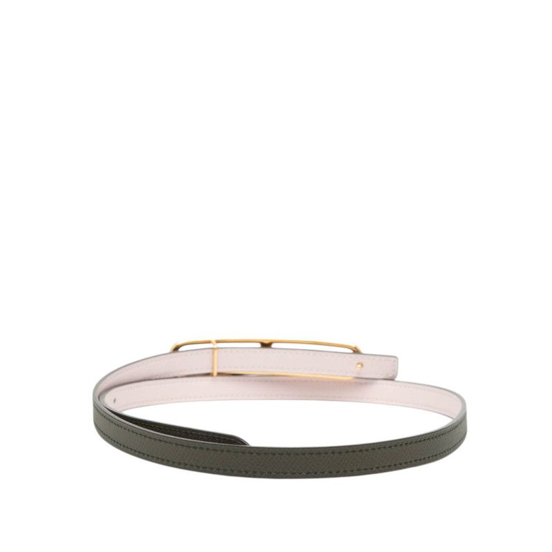 Hermes Luli 75 Reversible Belt 75 Pink Dark Green Leather
