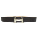 Hermes Constance Hmartelee Giboshi Reversible Belt 80 Brown Beige Silver