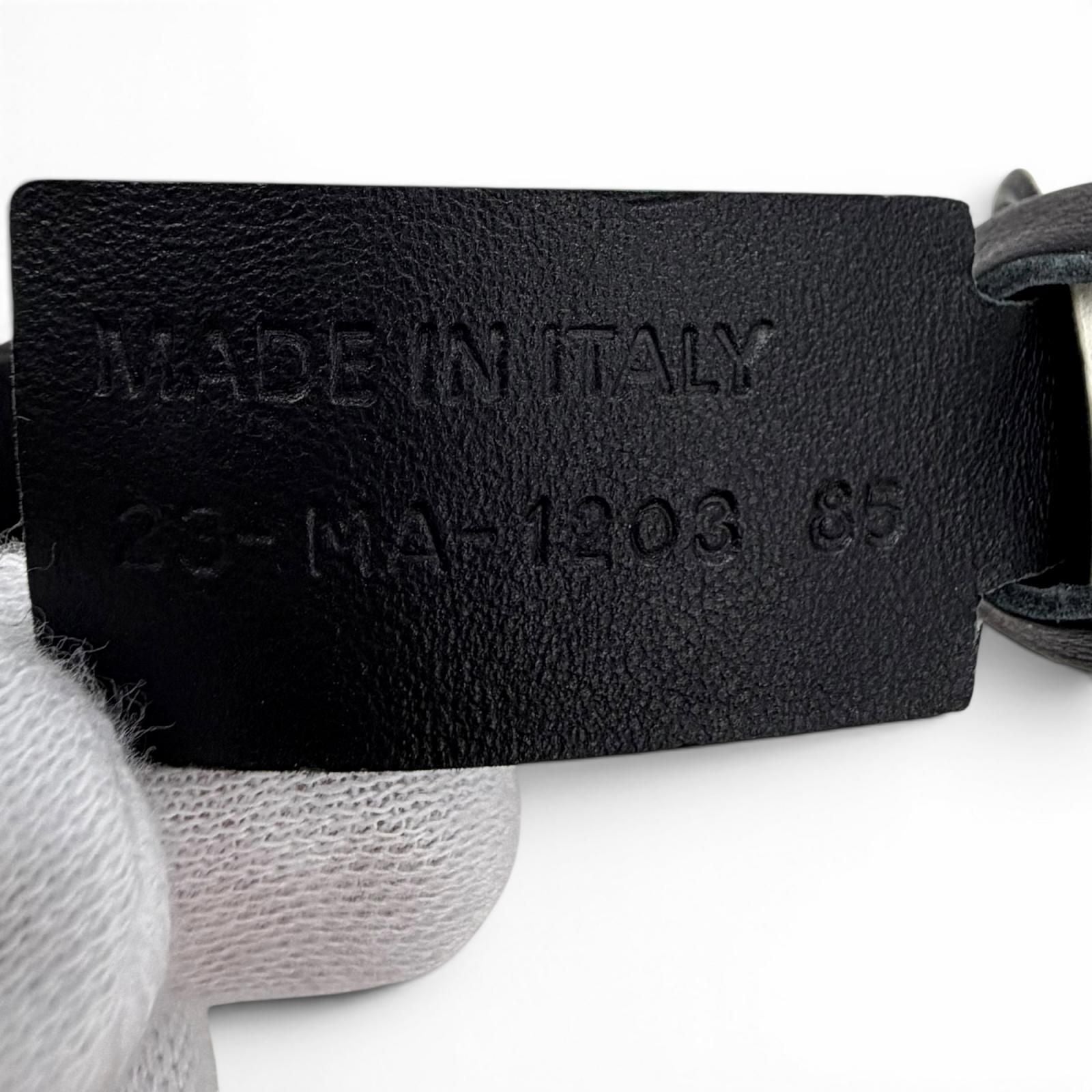 Dior Reversible CD Logo Buckle Leather Belt Black White Gold 85