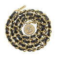 Chanel Che CC Logo Vintage Leather Black LadyBelt Belt