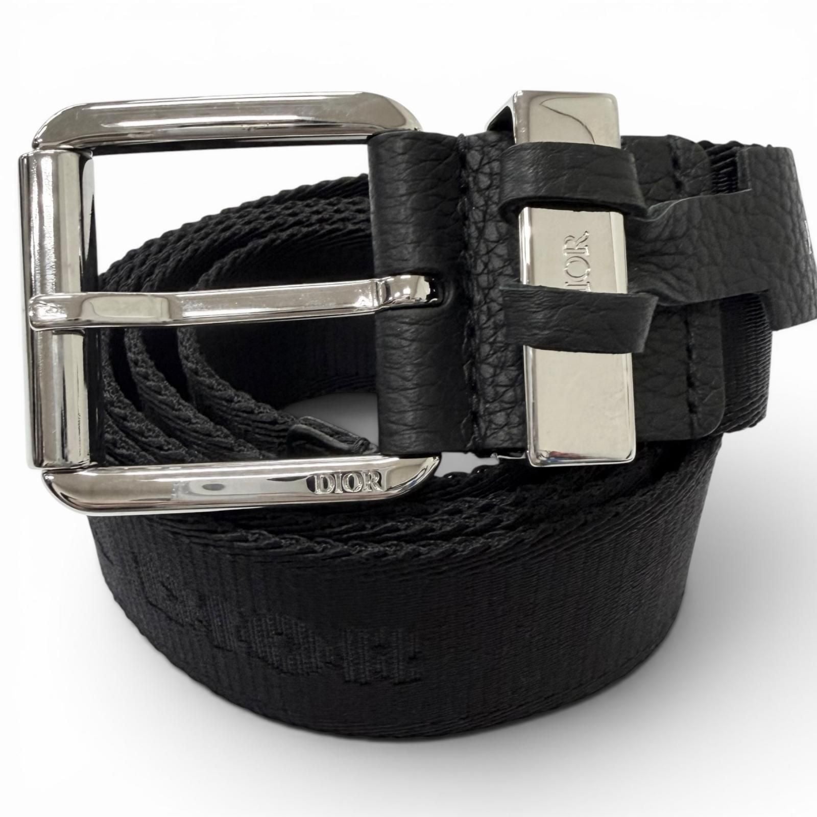 Dior Homme Logo Silver Pin Buckle Belt Black Recommended