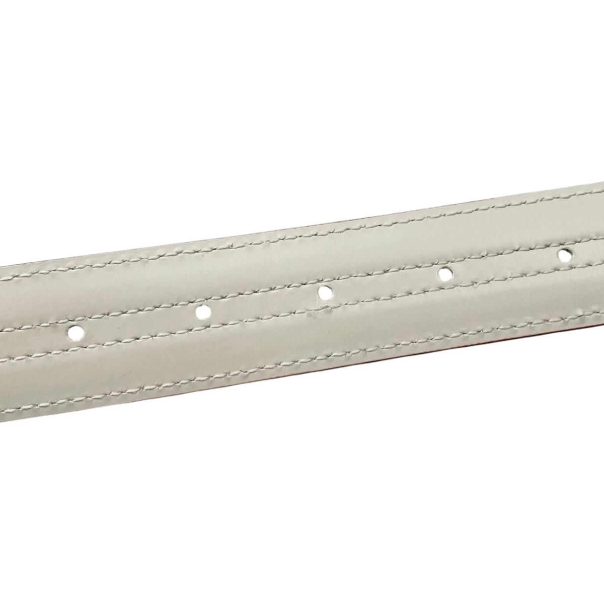 Louis Vuitton Belt Ceinture Pandora Leather Logo Buckle White Beige Gold