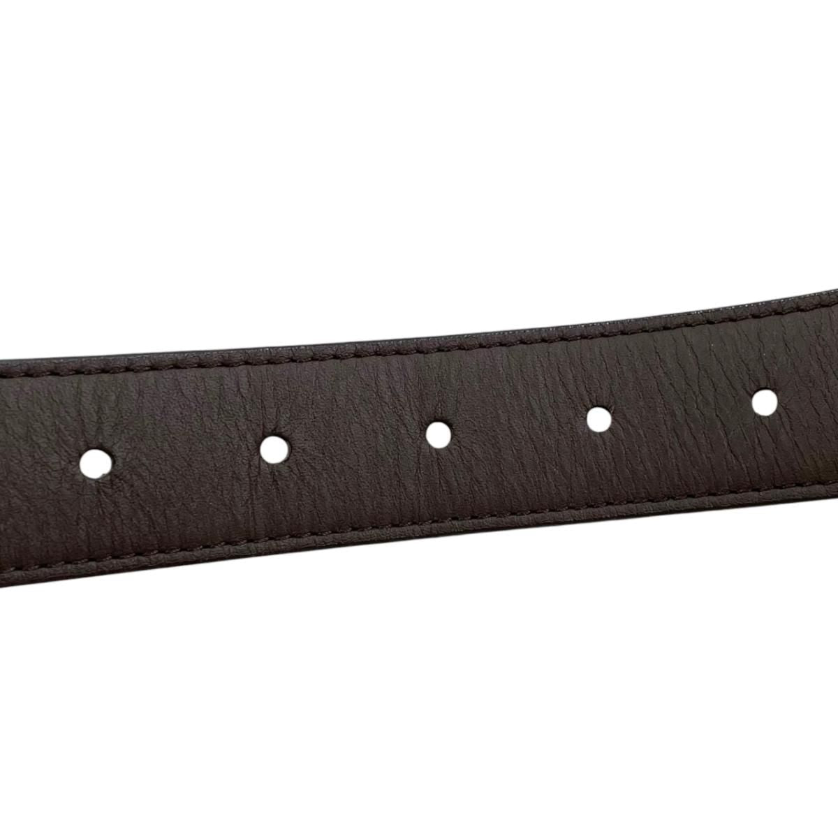 Louis Vuitton Belt Ceinture Carre Damier Ebene Logo Buckle Gold