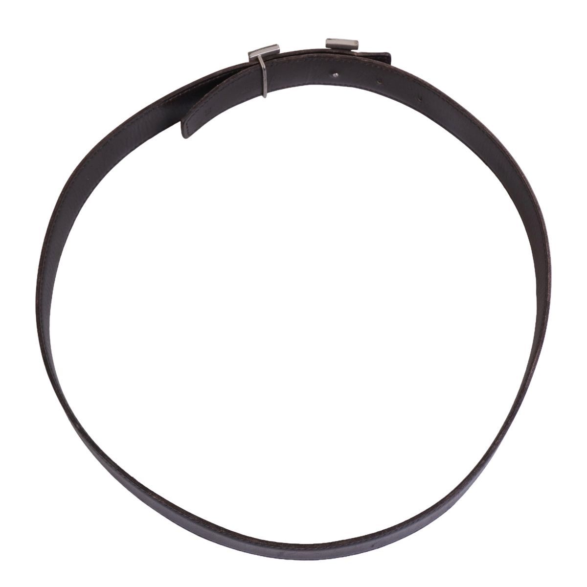 Hermes Belt Leather Constance Logo Silver