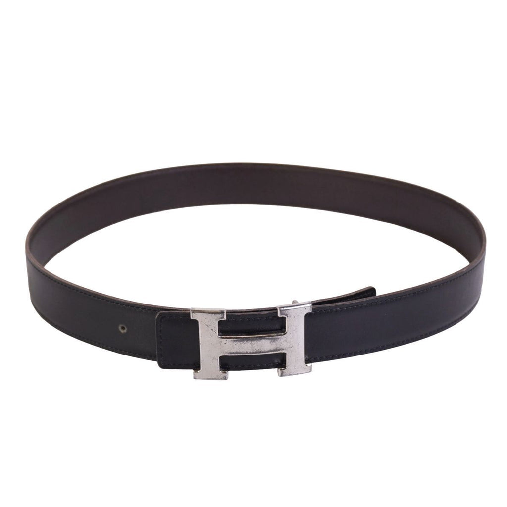 Hermes Belt Leather Constance Logo Silver