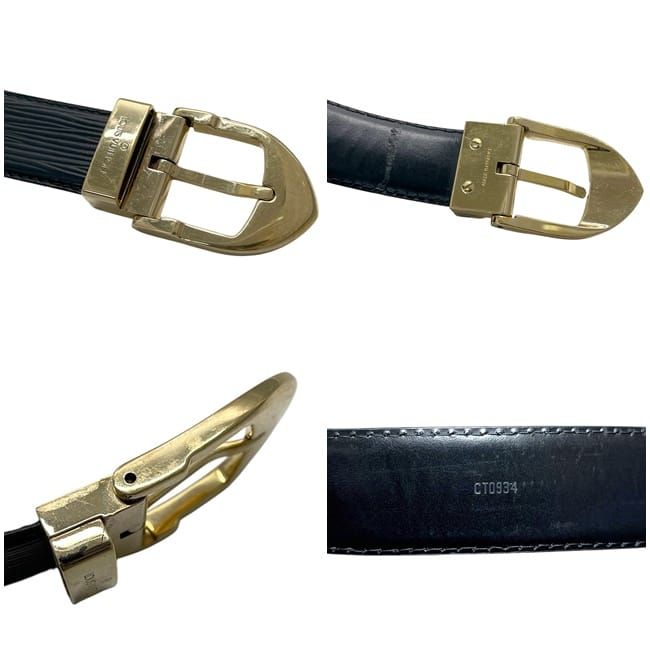 Louis Vuitton Belt Ceinture Classic Black Noir Epi Waist 88 30