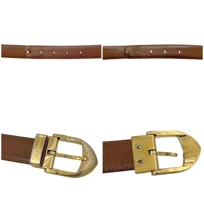 Louis Vuitton Belt Ceinture Classic Brown Taiga Waist 100 25 Leather