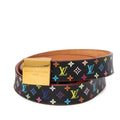 Louis Vuitton Monogram Multicolor Ceinture Carre 80 32 Black Leather Belt