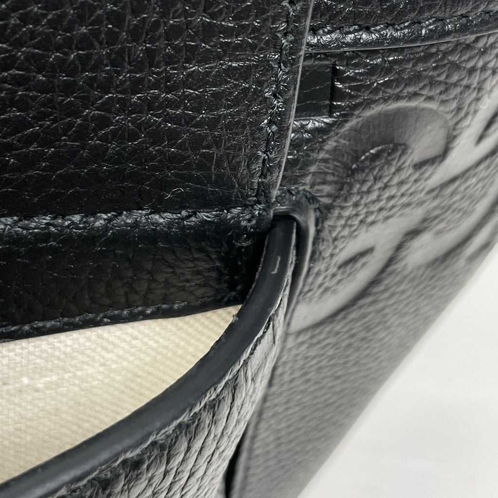 Gucci Jumbo GG Belt Bag Waist Pouch Pattern Leather Black