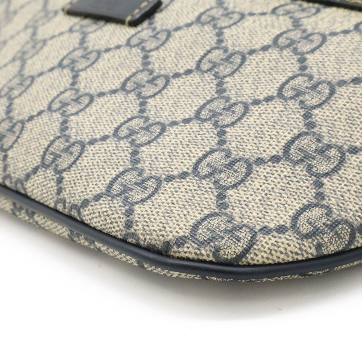 Gucci GG Supreme Belt Bag Waist Pouch Hip Leather Navy