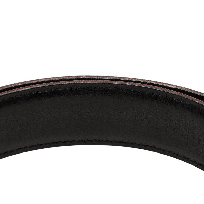 Hermes Constance Belt Buckle Reversible Vintage 65 Red Black Gold Leather