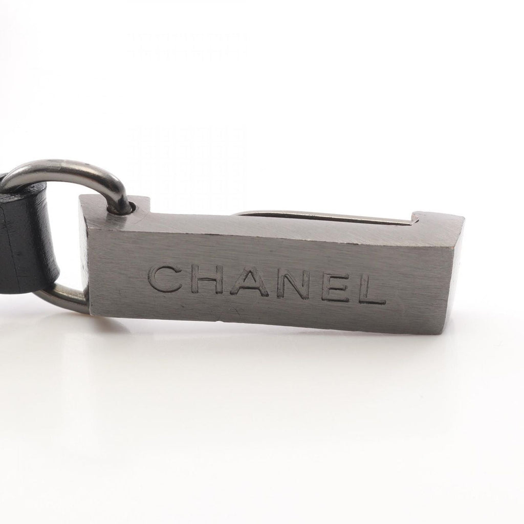 Chanel Belt Logo Plate Leather